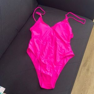 Women Hot Pink One Piece Swimsuit